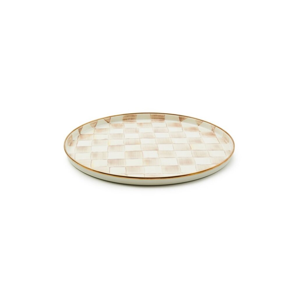 Mocha Check Round Tray