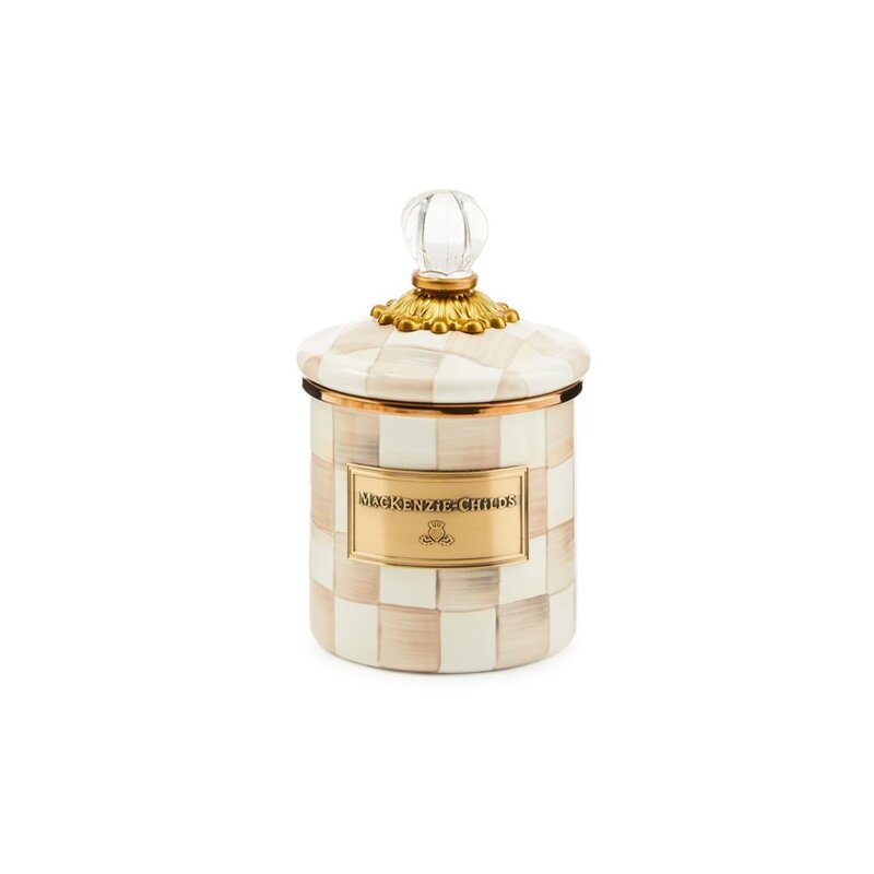 MacKenzie-Childs Mocha Check Demi Canister