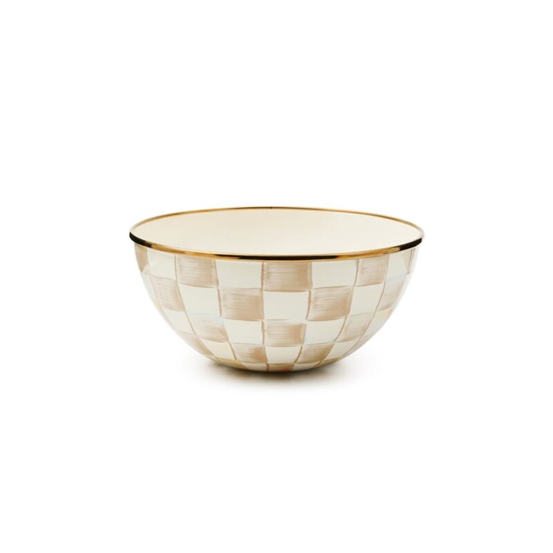 MacKenzie-Childs Mocha Check Small Everyday Bowl