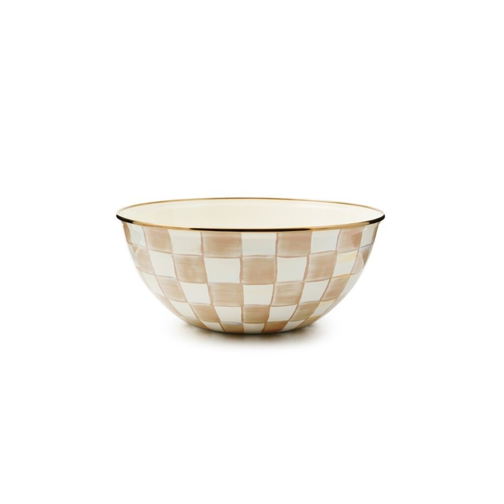 MacKenzie-Childs Mocha Check Large Everyday Bowl