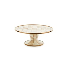 MacKenzie-Childs Mocha Check Mini Pedestal Platter