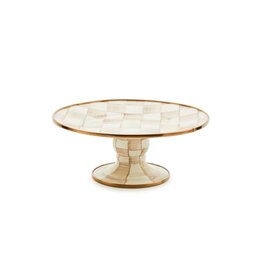 Mocha Check Mini Pedestal Platter