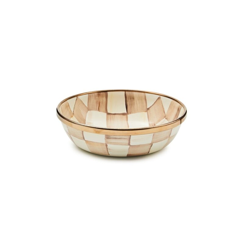 MacKenzie-Childs Mocha Check Relish Dish