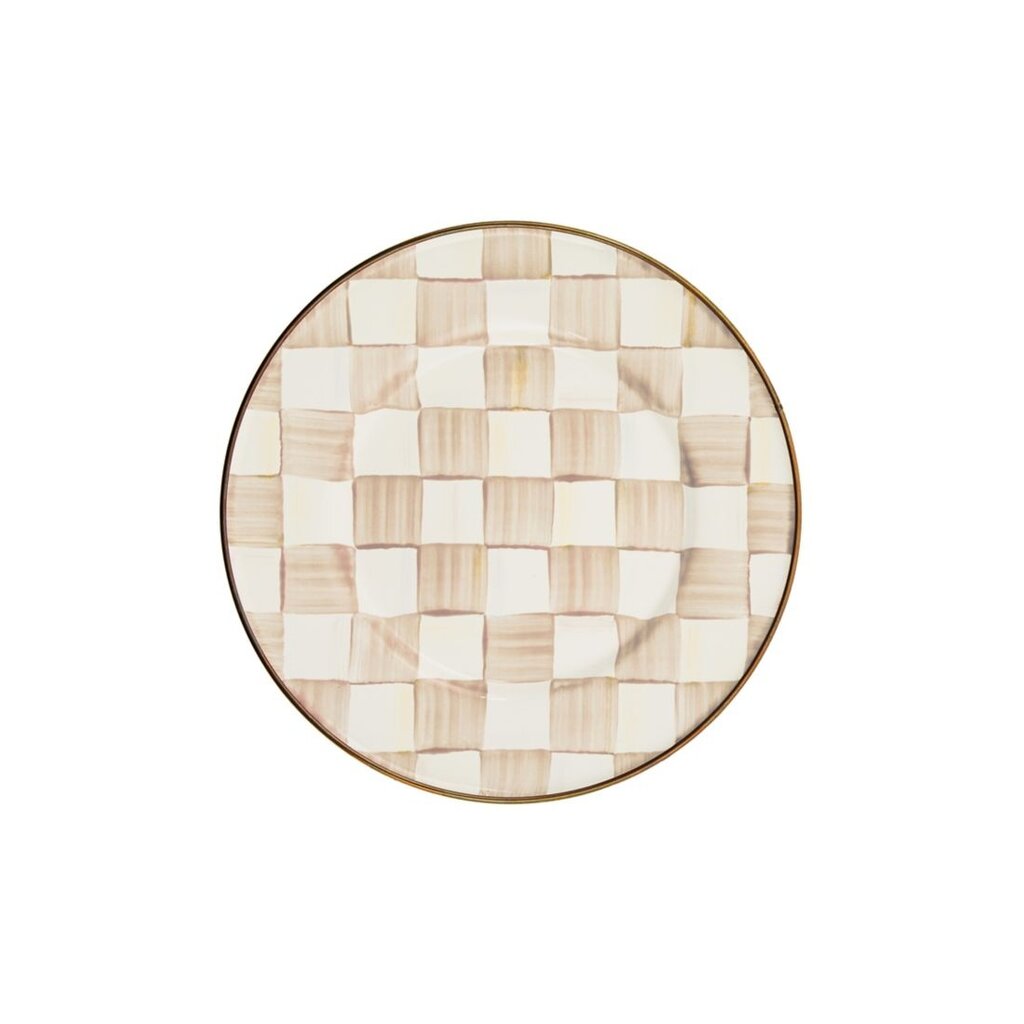 Mocha Check Salad Plate