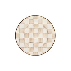 Mocha Check Salad Plate