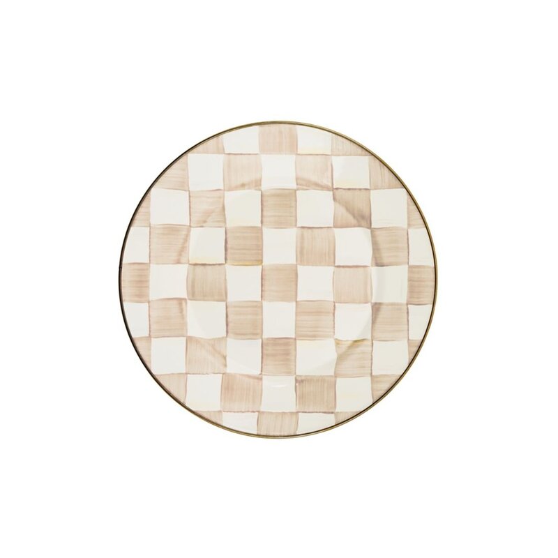 MacKenzie-Childs Mocha Check Dinner Plate