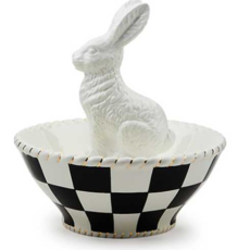 MacKenzie-Childs White Rabbit Ceramic Candy Dish