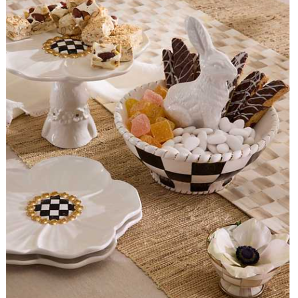 MacKenzie-Childs White Rabbit Ceramic Candy Dish