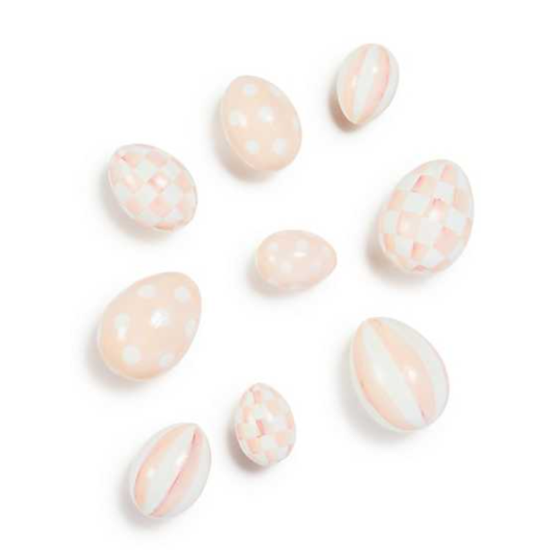 MacKenzie-Childs Rosy Eggs, Set of 9