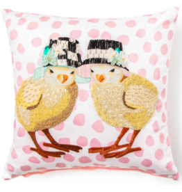 Spring Chicks Throw Pillow