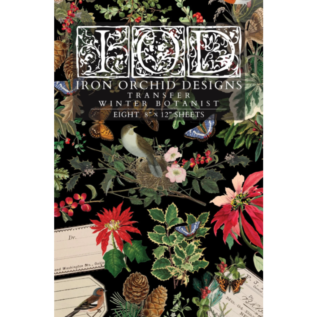 Iron Orchid Designs Winter Botanist Transfer