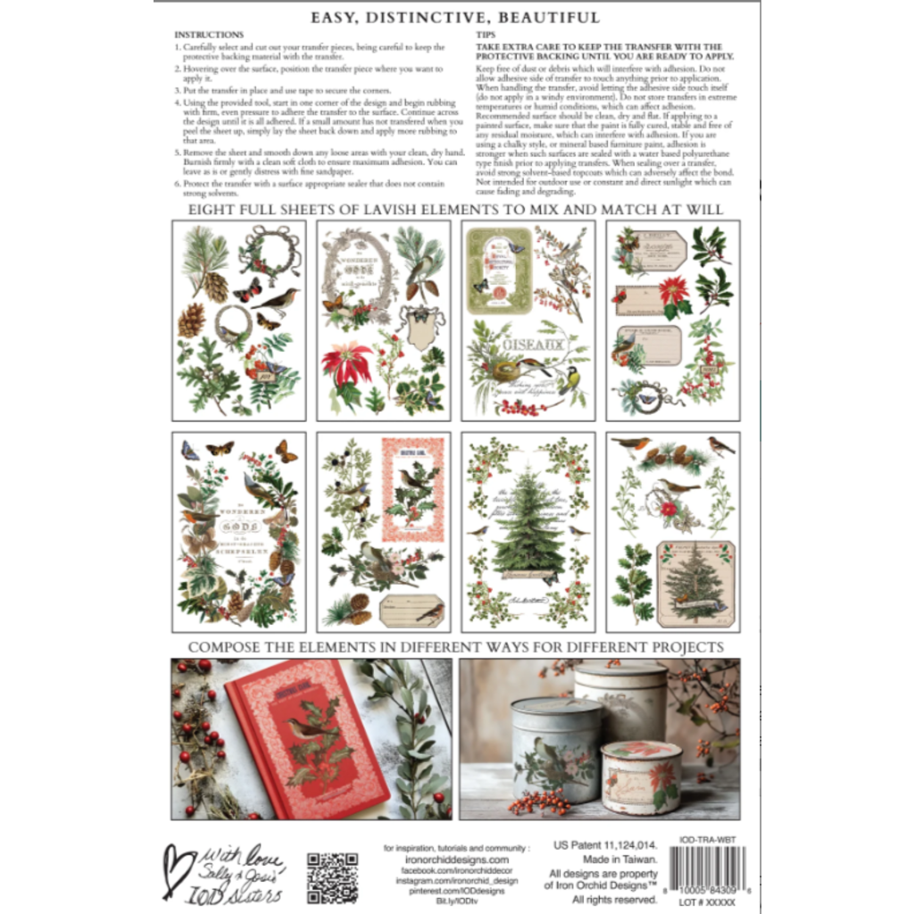 Iron Orchid Designs Winter Botanist Transfer