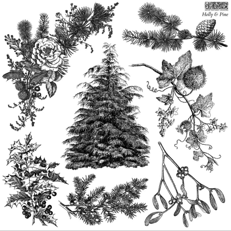 Holly & Pine Stamp