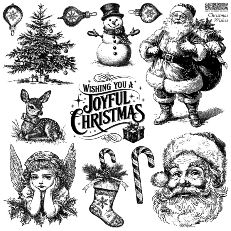 Iron Orchid Designs Christmas Wishes Stamp
