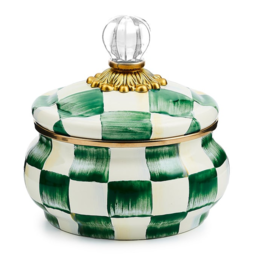 Emerald Check Squashed Pot