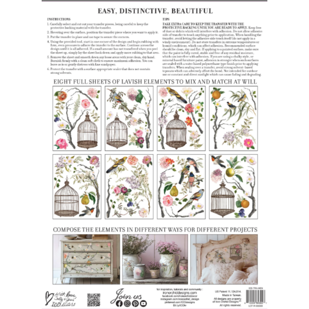 Iron Orchid Designs Menagerie Transfer