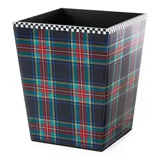MacKenzie-Childs Tartan Black Waste Bin