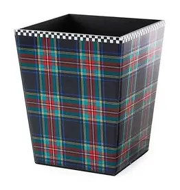 MacKenzie-Childs Tartan Black Waste Bin