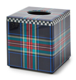 MacKenzie-Childs Tartan Black Boutique Tissue Box Cover