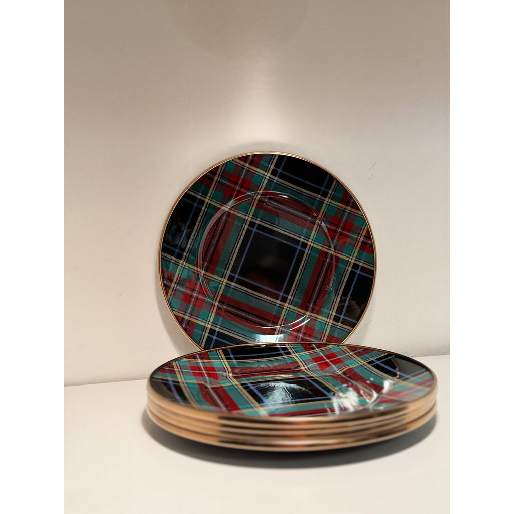 Tartan Black Salad or Dessert Plate