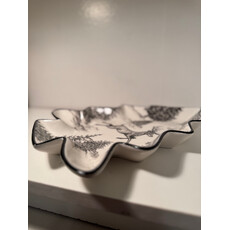 Tree Shaped Black & White Plate