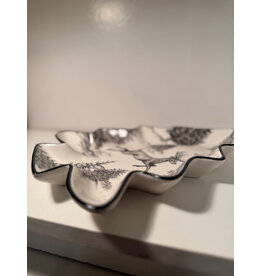 Tree Shaped Black & White Plate
