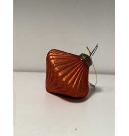 Burnt Orange Ribbed Glass Onion Ornament, Single