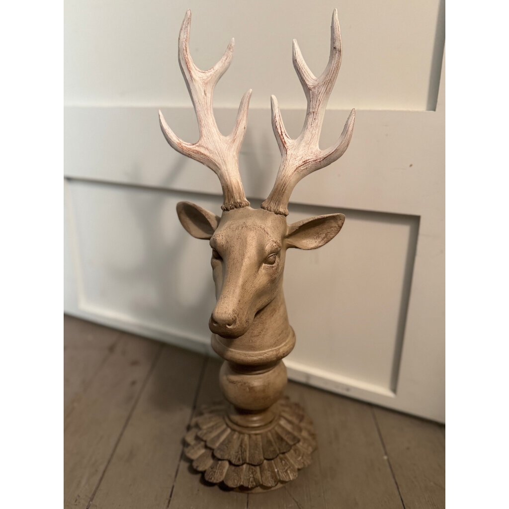 Large Resin Pedestal Deer Bust