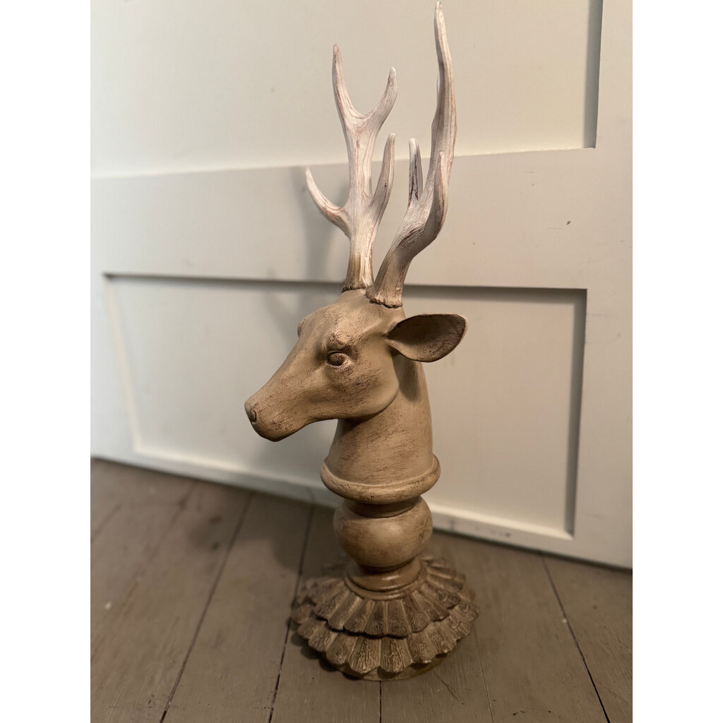 Large Resin Pedestal Deer Bust