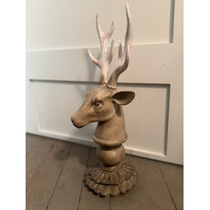 Large Resin Pedestal Deer Bust