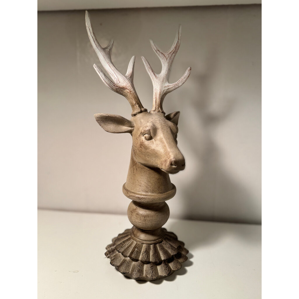 Small Resin Pedestal Deer Bust