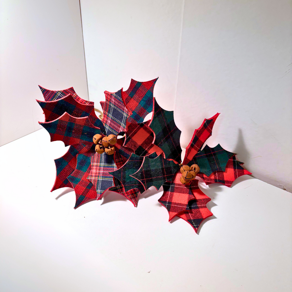 Plaid Poinsettia Pick