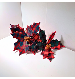 Plaid Poinsettia Pick