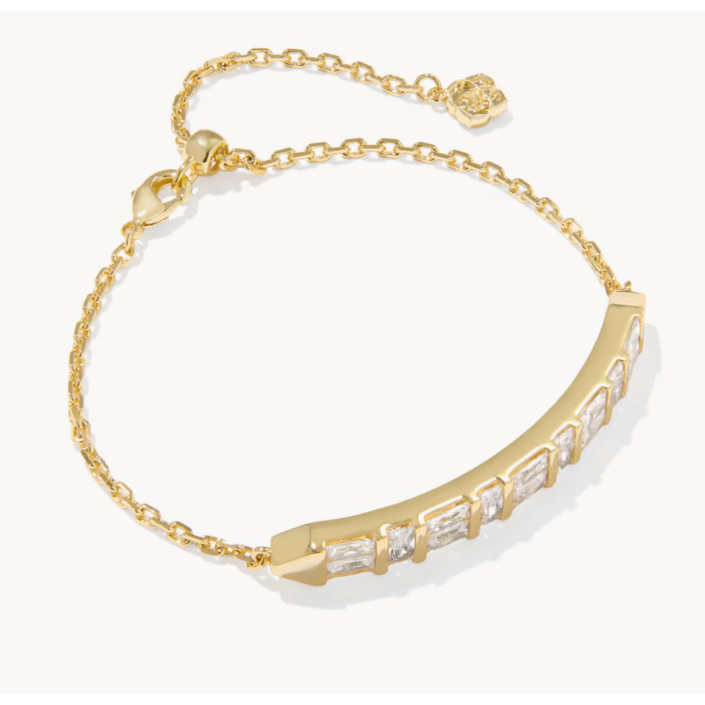 Kendra Scott Jamie Delicate Chain Bracelet Gold Metal White CZ