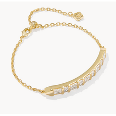 Kendra Scott Jamie Delicate Chain Bracelet Gold Metal White CZ