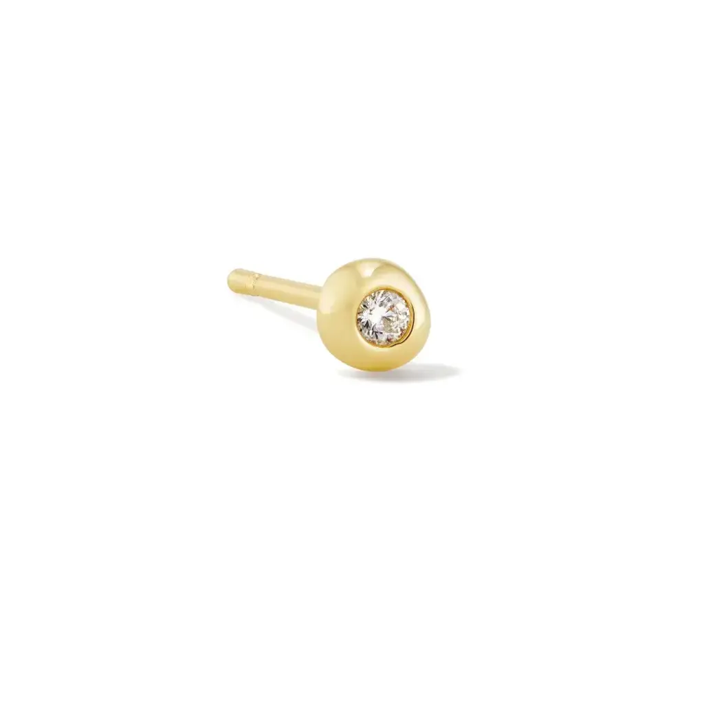 Kendra Scott Addison Single Stud Earring Gold White Cz