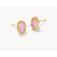 Kendra Scott Daphne Stud Earrings Gold Light Pink Iridescent Abalone