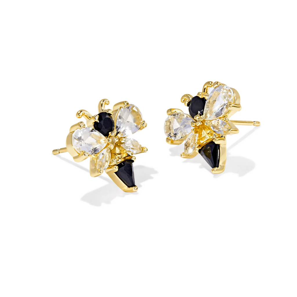 Kendra Scott Bee Stud Earring Gold Black Yellow Mix