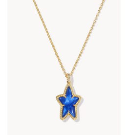 Kendra Scott Ada Star Necklace Gold Cobalt Blue Illusion