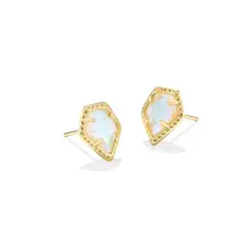 Kendra Scott Framed Tessa Stud Earring Gold Dichroic Glass