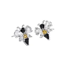 Kendra Scott Bee Stud Earring Rhod Black Yellow Mix