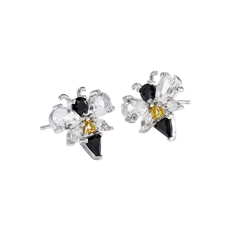 Kendra Scott Bee Stud Earring Rhod Black Yellow Mix