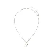 Kendra Scott Pearl Cross Short Pendant Necklace Silver White Pearl