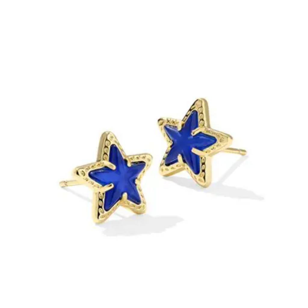 Kendra Scott Cassidy Stud Earrings - Gold Cobalt Illusion Blue