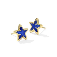 Kendra Scott Cassidy Stud Earrings - Gold Cobalt Illusion Blue