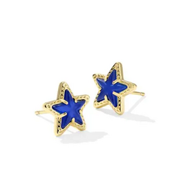 Kendra Scott Cassidy Stud Earrings - Gold Cobalt Illusion Blue