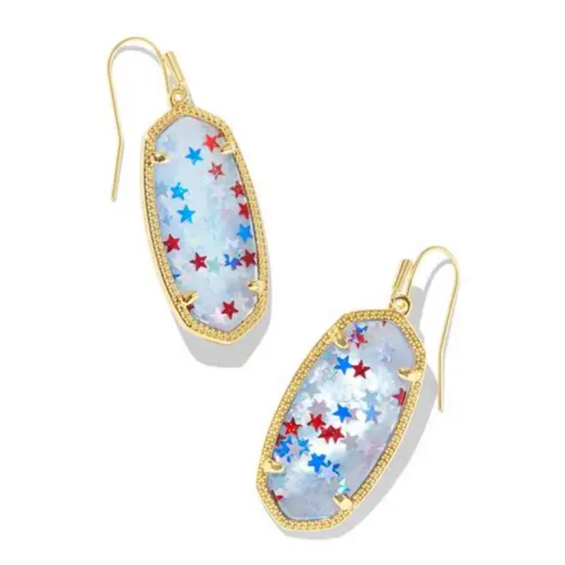 Kendra Scott Elle Star Drop Earring Gold/red/white/blue