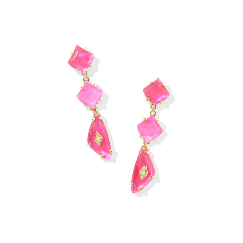 Kendra Scott Bianca Linear Earring Gold Pink Mix