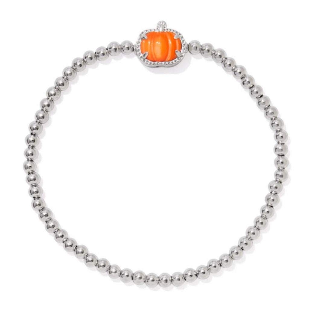 Kendra Scott PUMPKIN STRETCH BRACELET SILVER ORANGE MOTHER OF PEARL