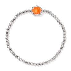 Kendra Scott PUMPKIN STRETCH BRACELET SILVER ORANGE MOTHER OF PEARL